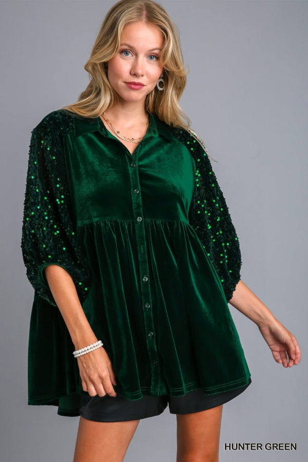 Velvet & Sequins Top
