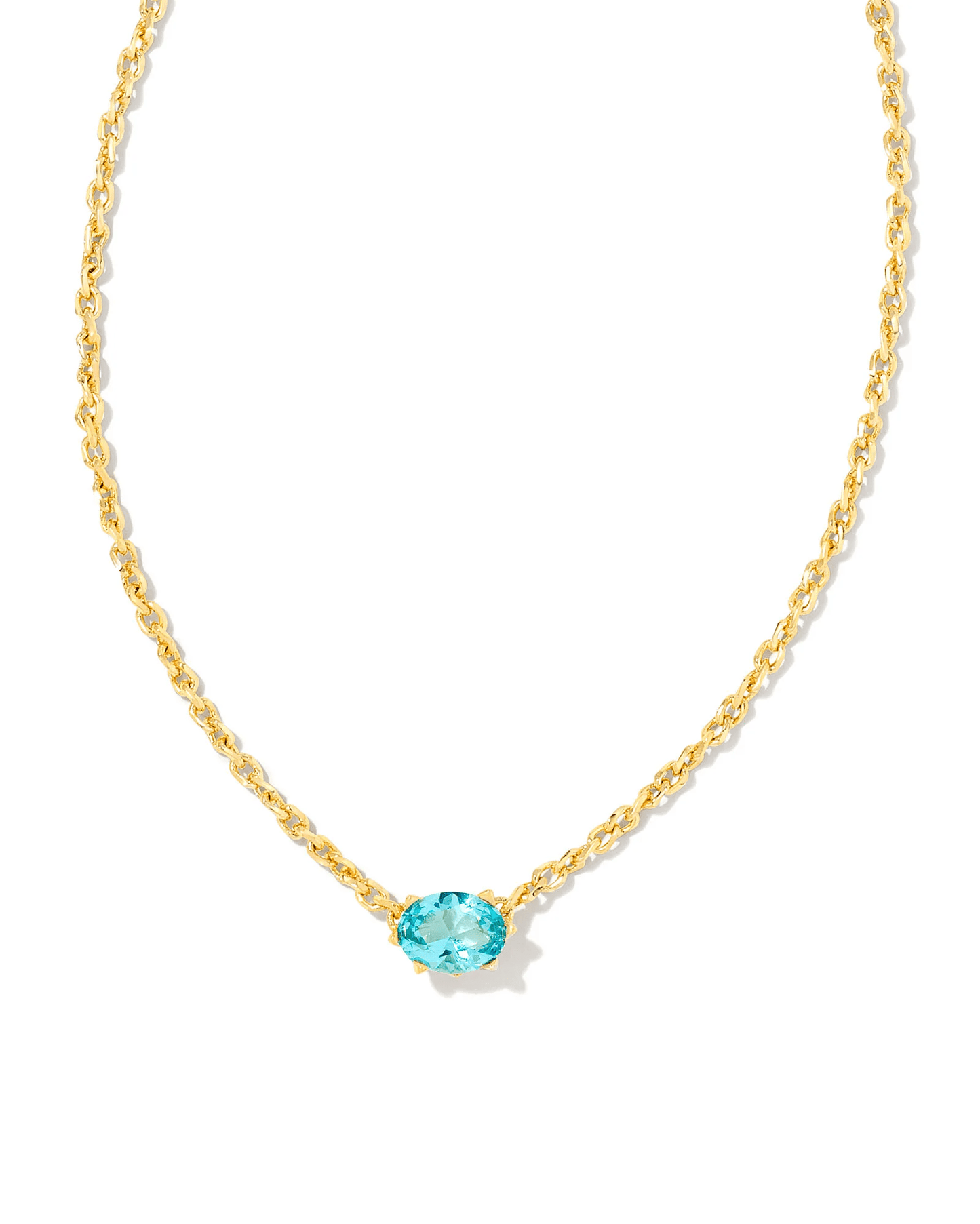 Kendra Scott Women - Accessories - Earrings Cailin Gold Pendant Necklace in Aqua Crystal | Kendra Scott