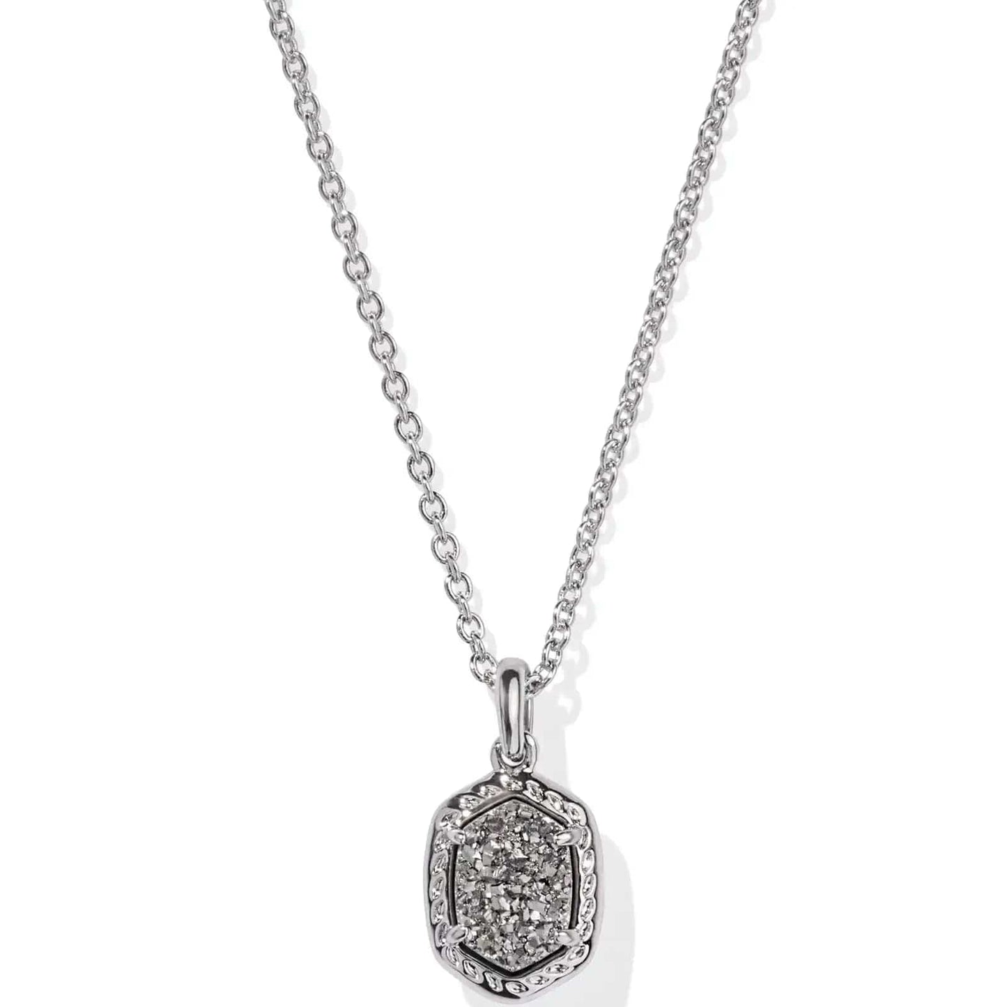 Kendra Scott Women - Accessories - Earrings Daphne Silver Framed Short Pendant Necklace in Platinum | Kendra Scott