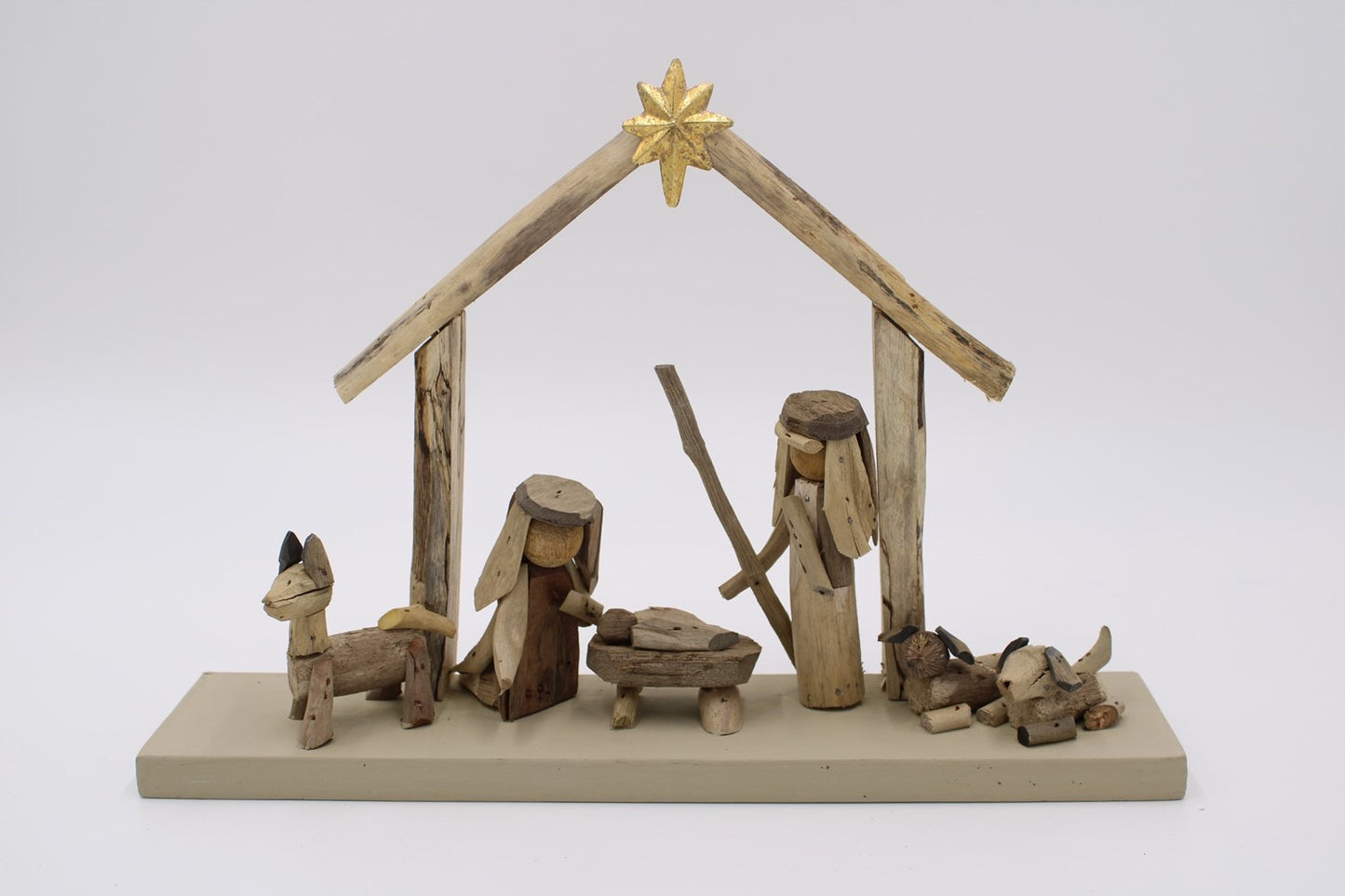 Set of 6 Driftwood Nativity, Large Figures 7"x18"