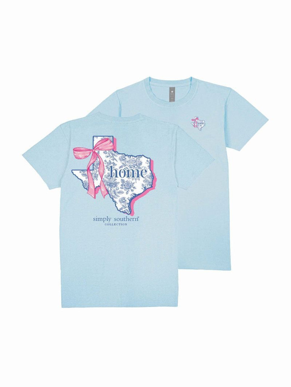 Vintage Blue Texas Pink Bow T-Shirt