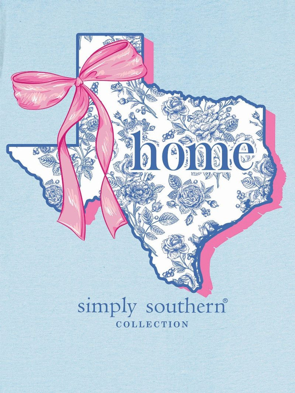 Vintage Blue Texas Pink Bow T-Shirt