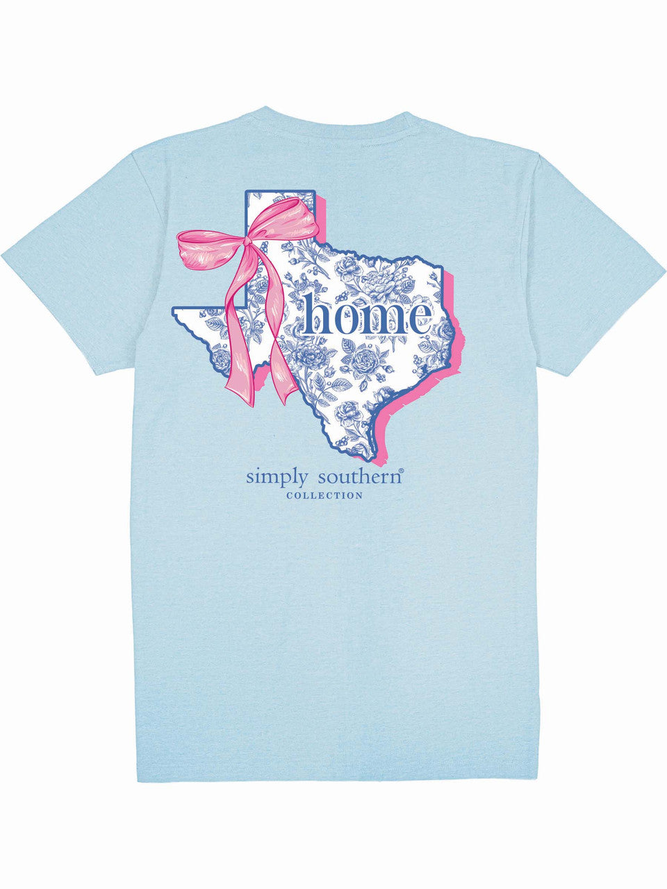 Vintage Blue Texas Pink Bow T-Shirt