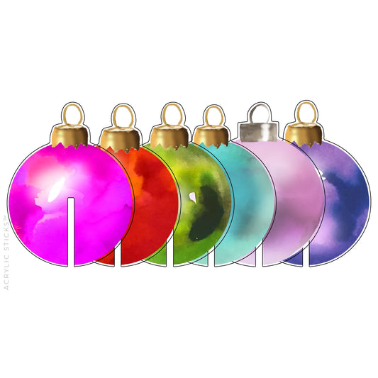 Christmas Ornaments Acrylic Drink Clips