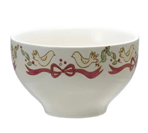 Holiday Stoneware Bowl with Bows | 4 Styles