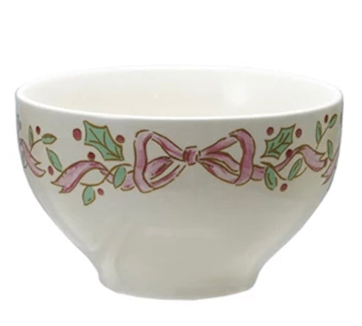 Holiday Stoneware Bowl with Bows | 4 Styles