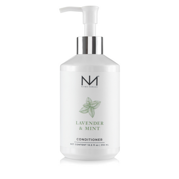 NVN HERBAL Lavender & Mint Conditioner, white pump bottle, mint leaf graphic, 10.5 fl oz (310 mL), paraben-free.