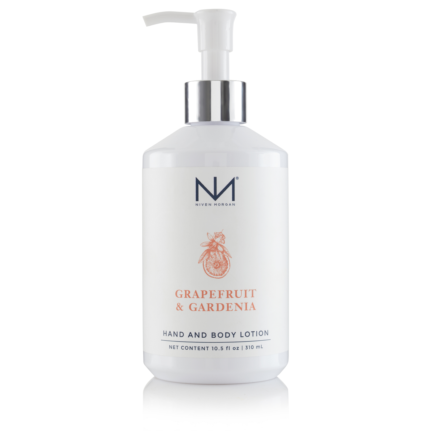 This product is a clear pump bottle of 'Grapefruit and Gardenia Hand and Body Lotion'. The lotion has a content size of 10.1 fl oz.