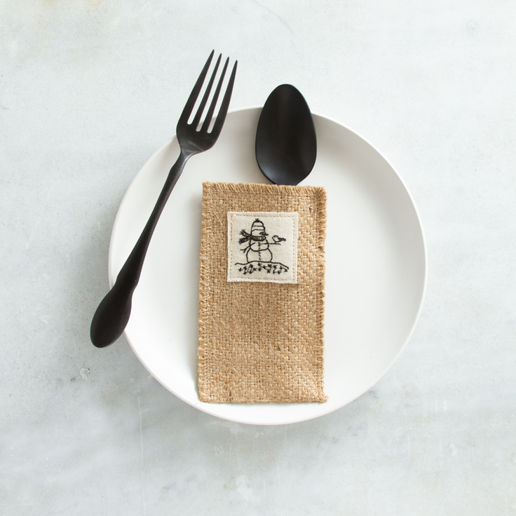 Snowman Patch - Set of 8 embroidered patches. Available in multiple sizes.