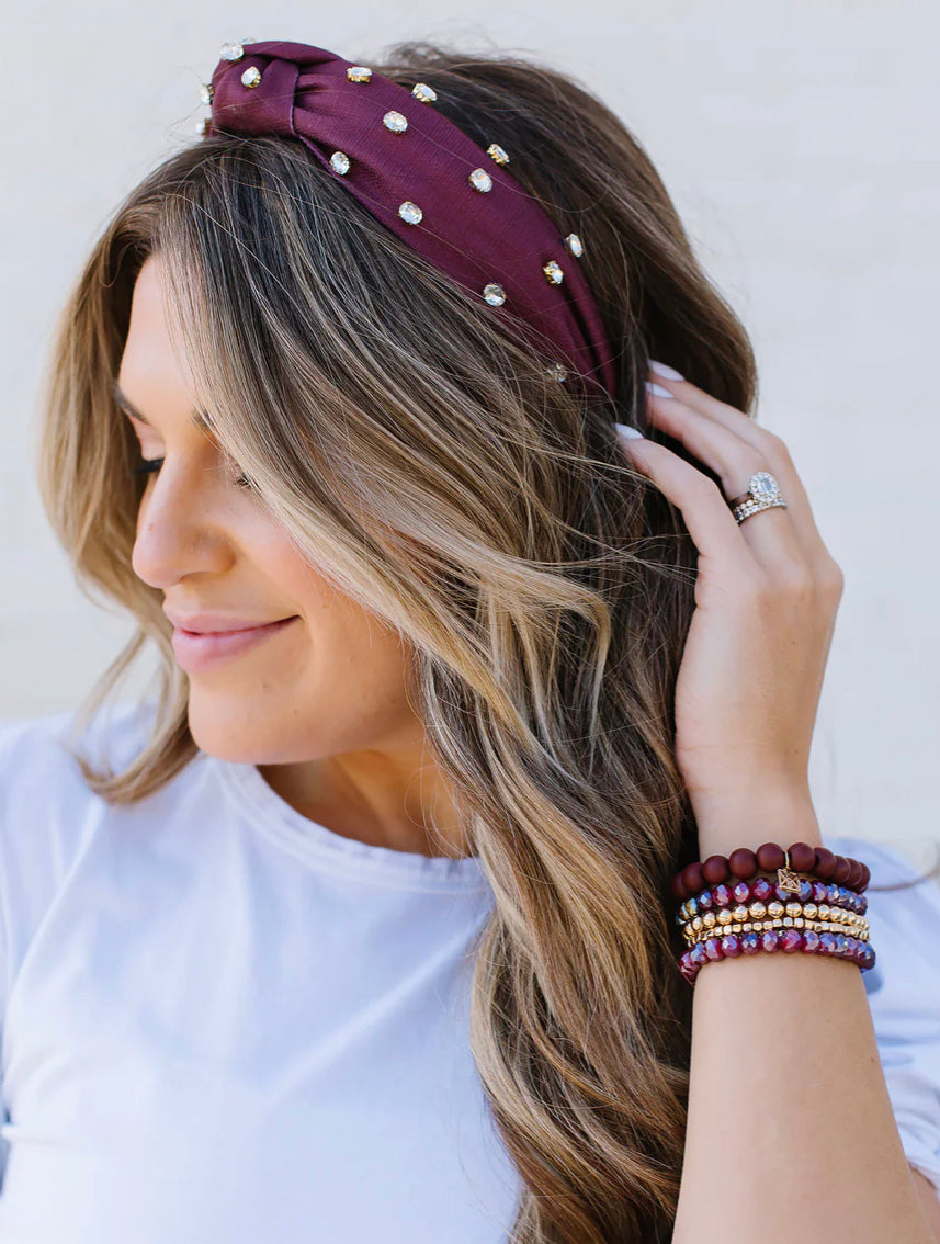 Mandy Bracelet stack shown; available in S, M, L. Multiple bracelets with coordinated design on wrist.