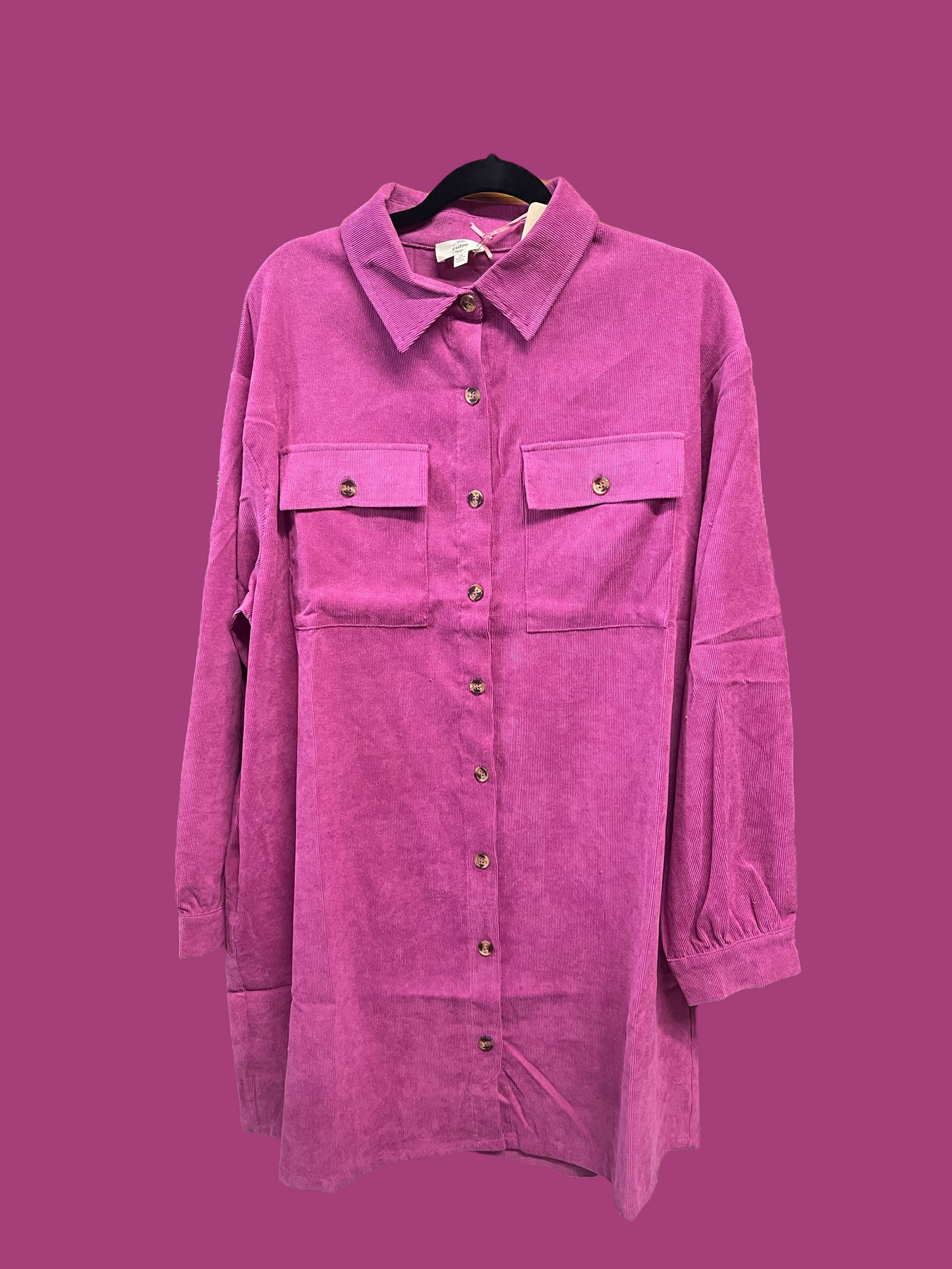 Coco Corduroy Button Down Shirt Jacket - PLUS