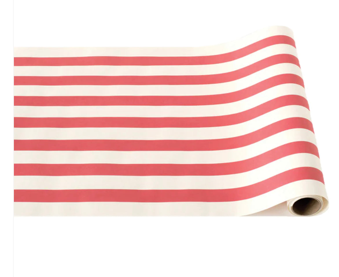 Red Classic Stripe Runner with bold horizontal red and white stripes, size 20x25.