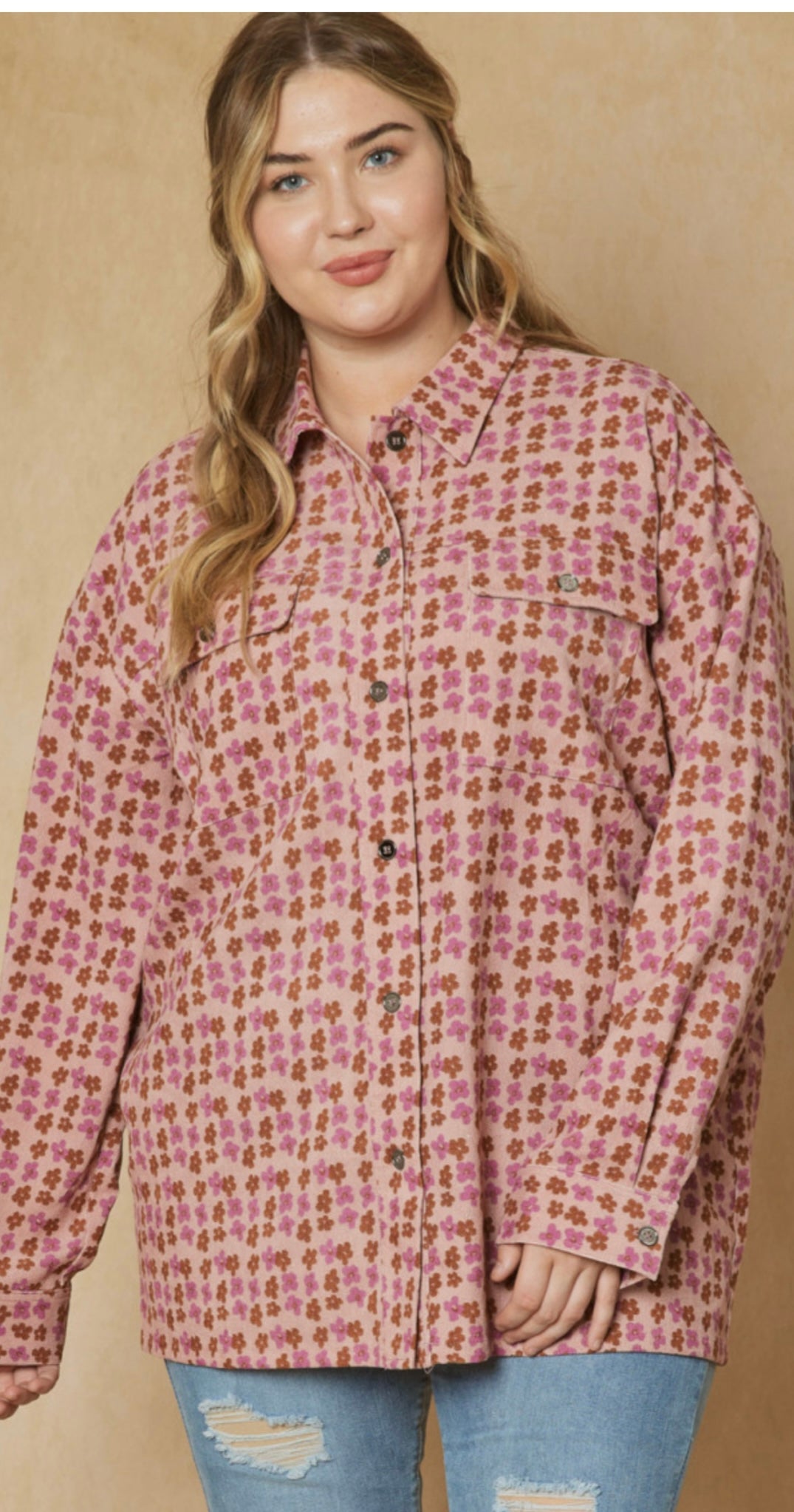Shacket Mauve / Camel - PLUS
