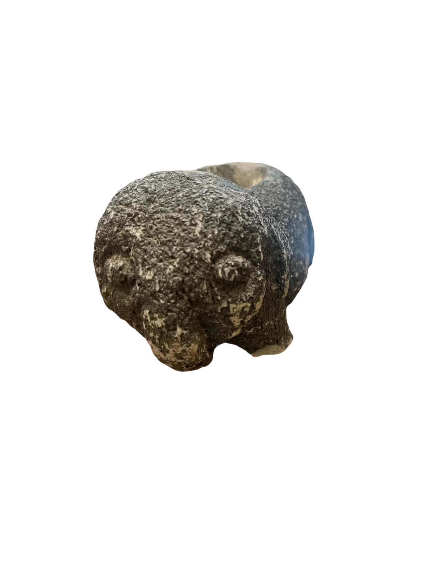 Small, rough-textured stone elephant carving with visible eyes and trunk. Available sizes: Small, Medium, Large.
