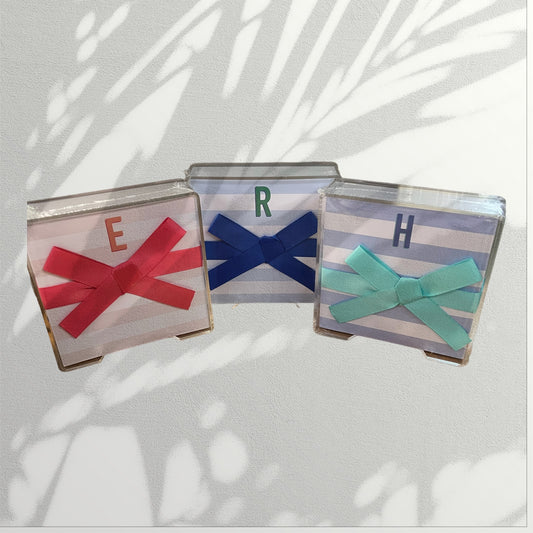 Notepad Tray with Acrylic Tray, available in small and large sizes; clear acrylic with notepad holder.