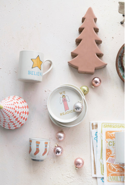 Stoneware Plate with Holiday Icon