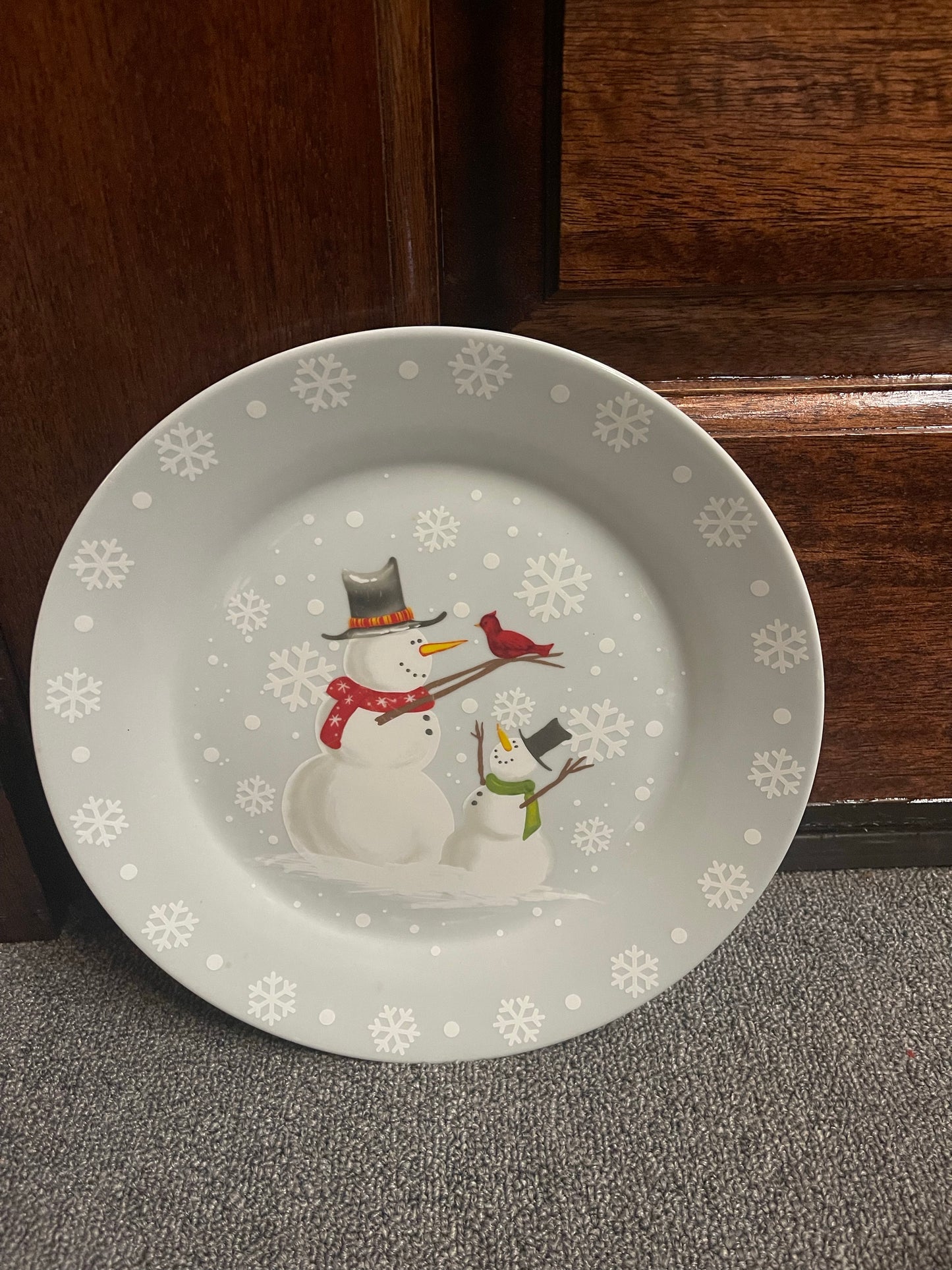 Snowman Blue plate