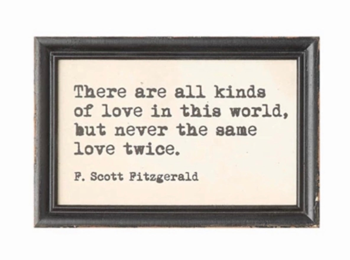 Wood Framed Wall Decor DA4347A with Fitzgerald quote; available in multiple sizes. Simple, inspirational wall accent.