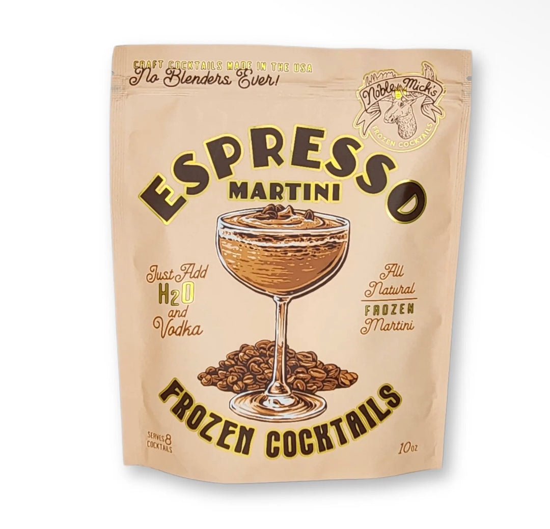 10-ounce pouch of Espresso Martini Frozen Cocktail Mix.