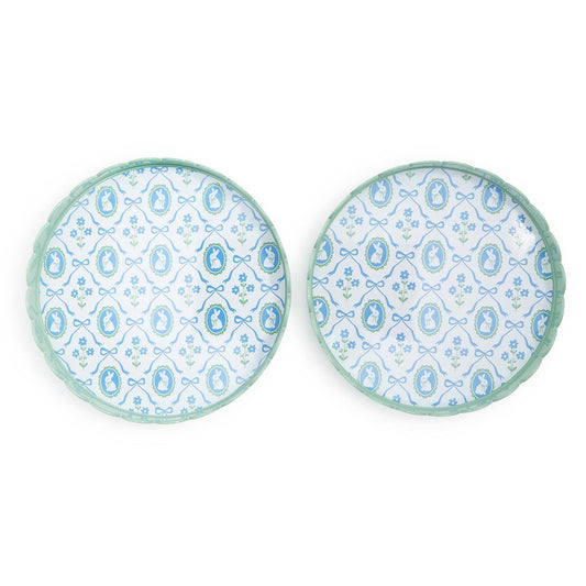 Bunnies and Bows Scalloped Edge Tray