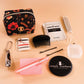 Floral zip pouch emergency kit includes nail clipper, pen, sticky notes, sewing kit, emery board, comb. One size only.