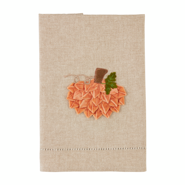 Velvet Pumpkin Embroidered Towel