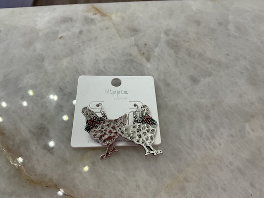 Silver Christmas Animal Earrings