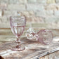 Two Marseille & Remi Glass Blush vintage-style goblets shown; available in 10 oz and 14 oz sizes.
