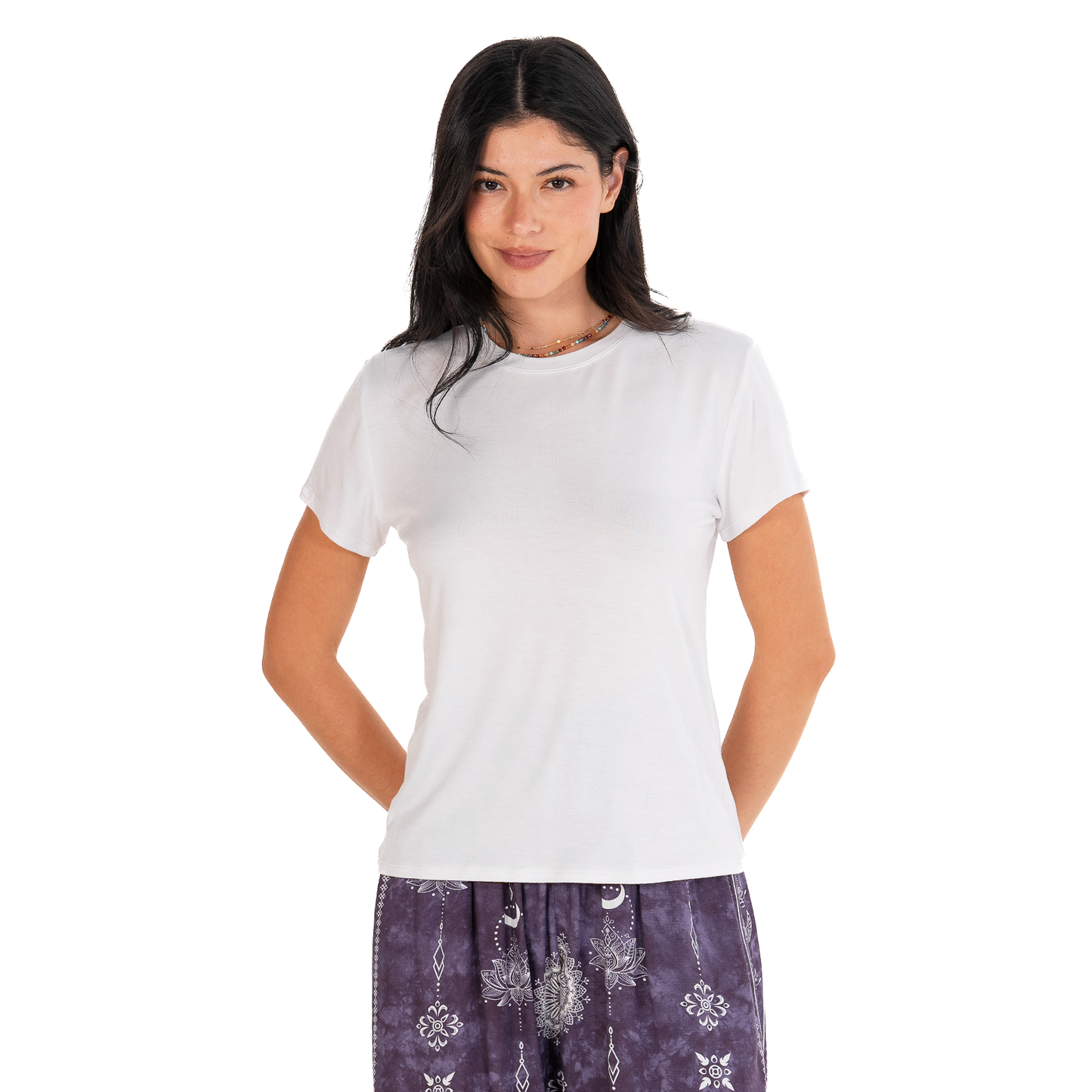 White Daily T Shirt, XL shown. Available in multiple sizes. Simple, classic design.