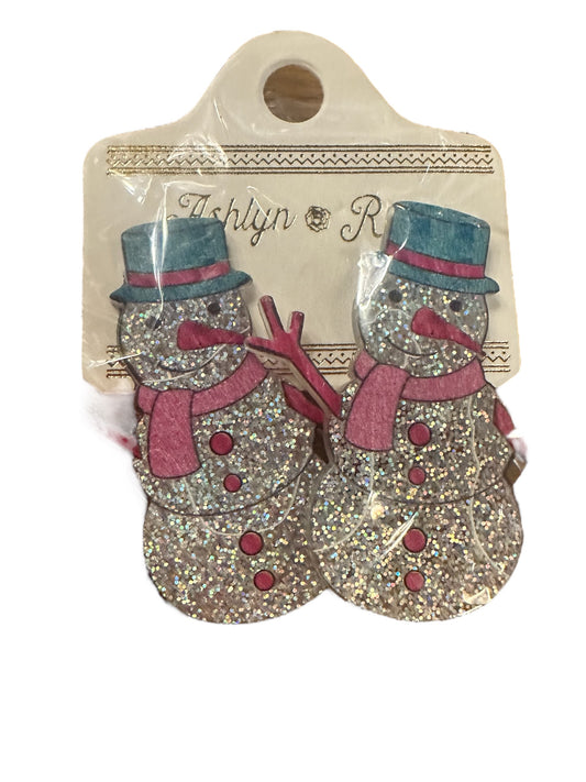 Oh So Frosty Glitter Snowman Earrings