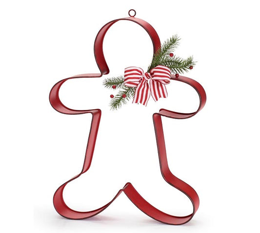 Metal Hanging Red Gingerbread Man