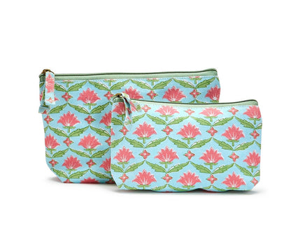 Floral Block Print Multipurpose Pouches