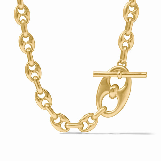 Laguna Demi Link Necklace with 24K gold-plated oval links and toggle clasp; available in 16”, 18”, and 20” lengths.