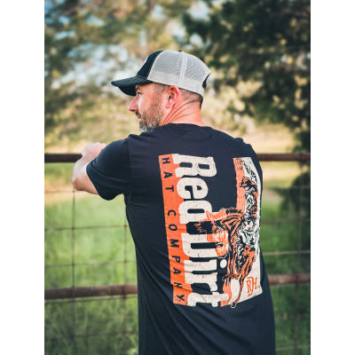Black Smoked T-Shirt by Red Dirt Hat Company; sizes S-XXL; bold company logo graphic on front.