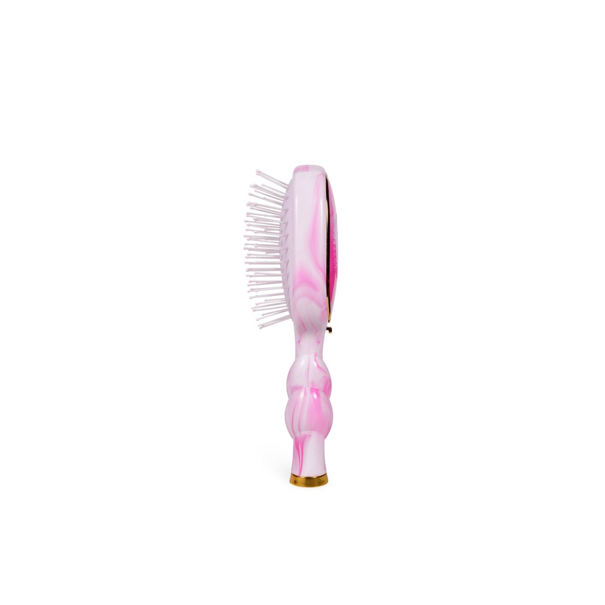 Mini Detangler Brush | Medium | Pinch Me! in pink with a marbled pattern and visible bristles. Available in medium size.