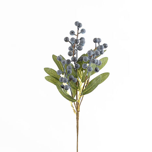 Clusters of dusty blue berries and green leaves. Available sizes: small, medium, large.