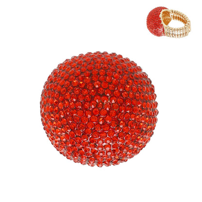 Crystal Rhinestone Disco Ball Stretch Ring: Crystal