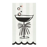 Stylized illustration of a martini glass with bubbles and a decorative bow at the stem. Available in multiple sizes.
