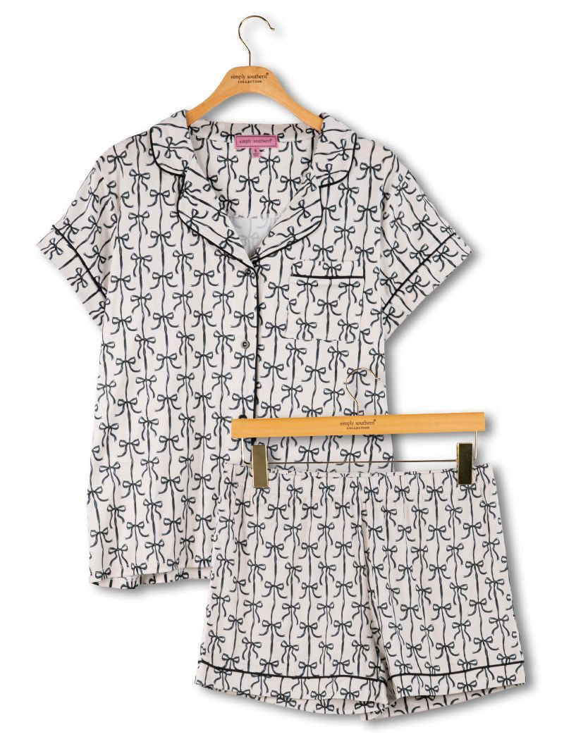 Bow Button-Up Pajama Set