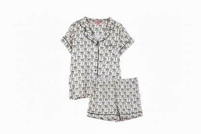 Bow Button-Up Pajama Set