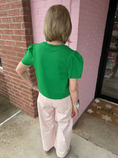 Pink Leopard HW Barrel Crop Jeans in a relaxed fit. Available in sizes 24–32.