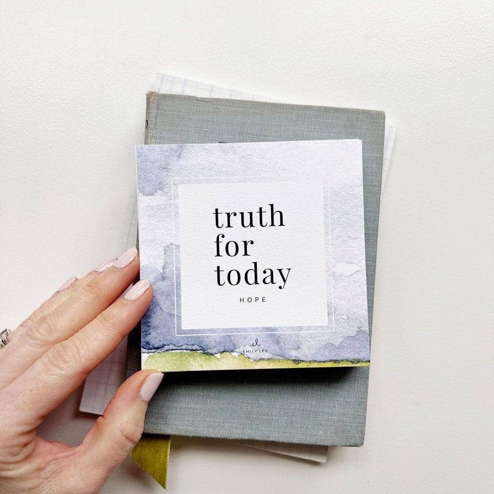 Truth for today hope cards" scripture card, available in standard and mini sizes; concise encouragement gift.