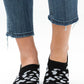 No-Slip Sneaker Socks in Leopard Print. Available sizes: S, M, L.