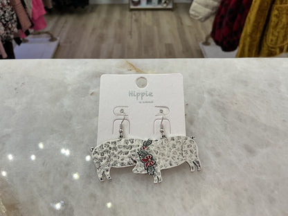 Silver Christmas Animal Earrings