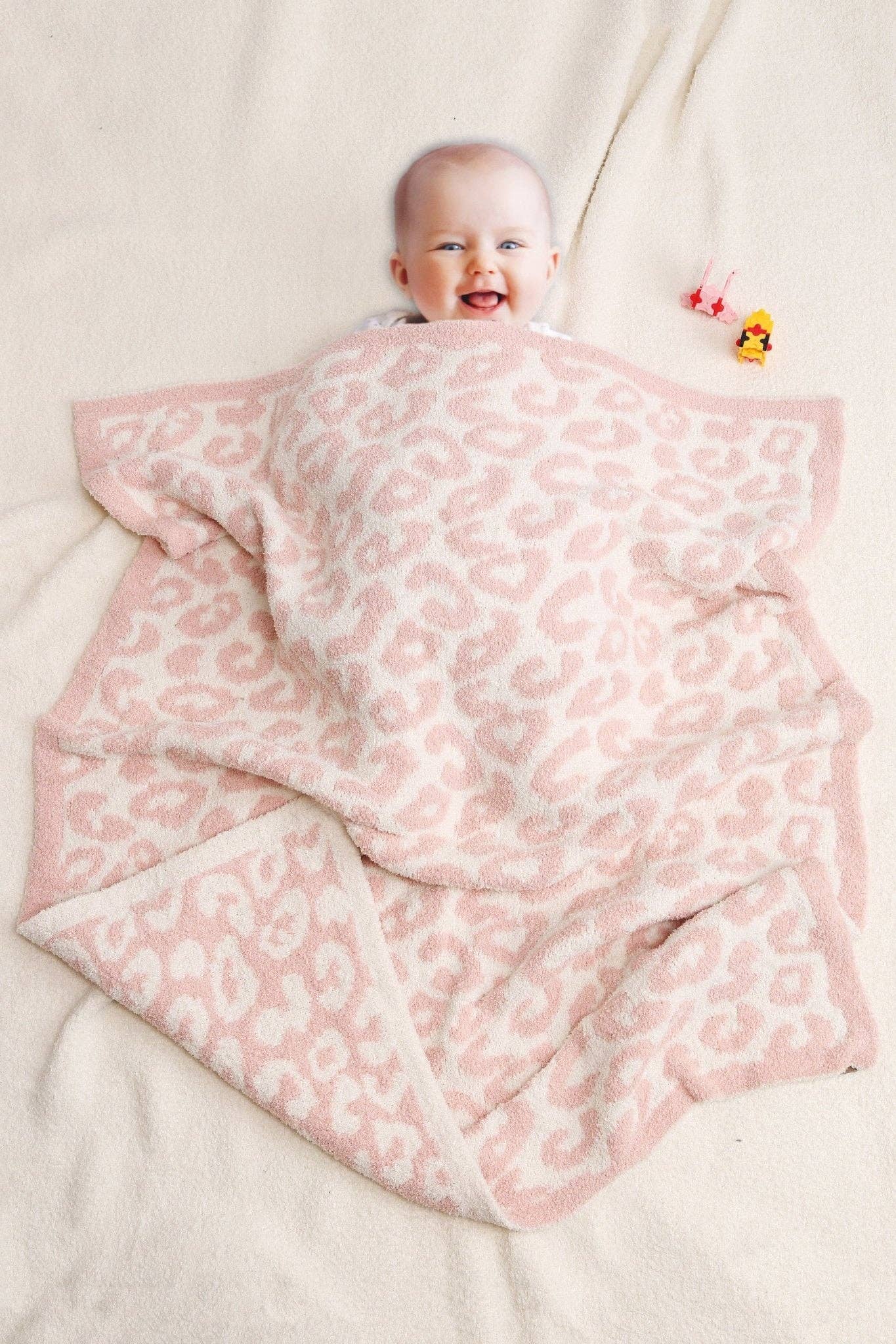 Super Lux Children's Leopard Blanket: Beige