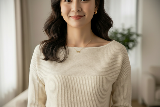 Gold Dipped Dainty Bow Station Necklace