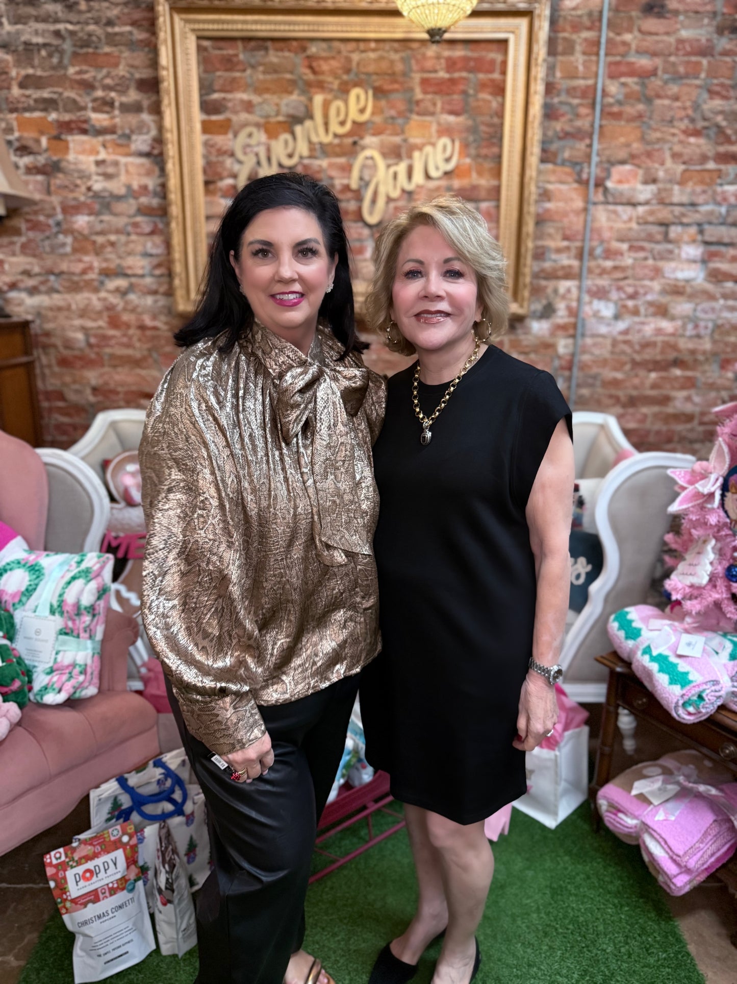 Camel Snake Print Tie-Neck Blouse