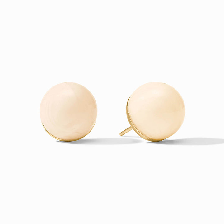 Cream-colored 24K gold-plated Ravello Stud earrings.