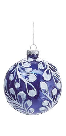 Blue and White Round Ornament