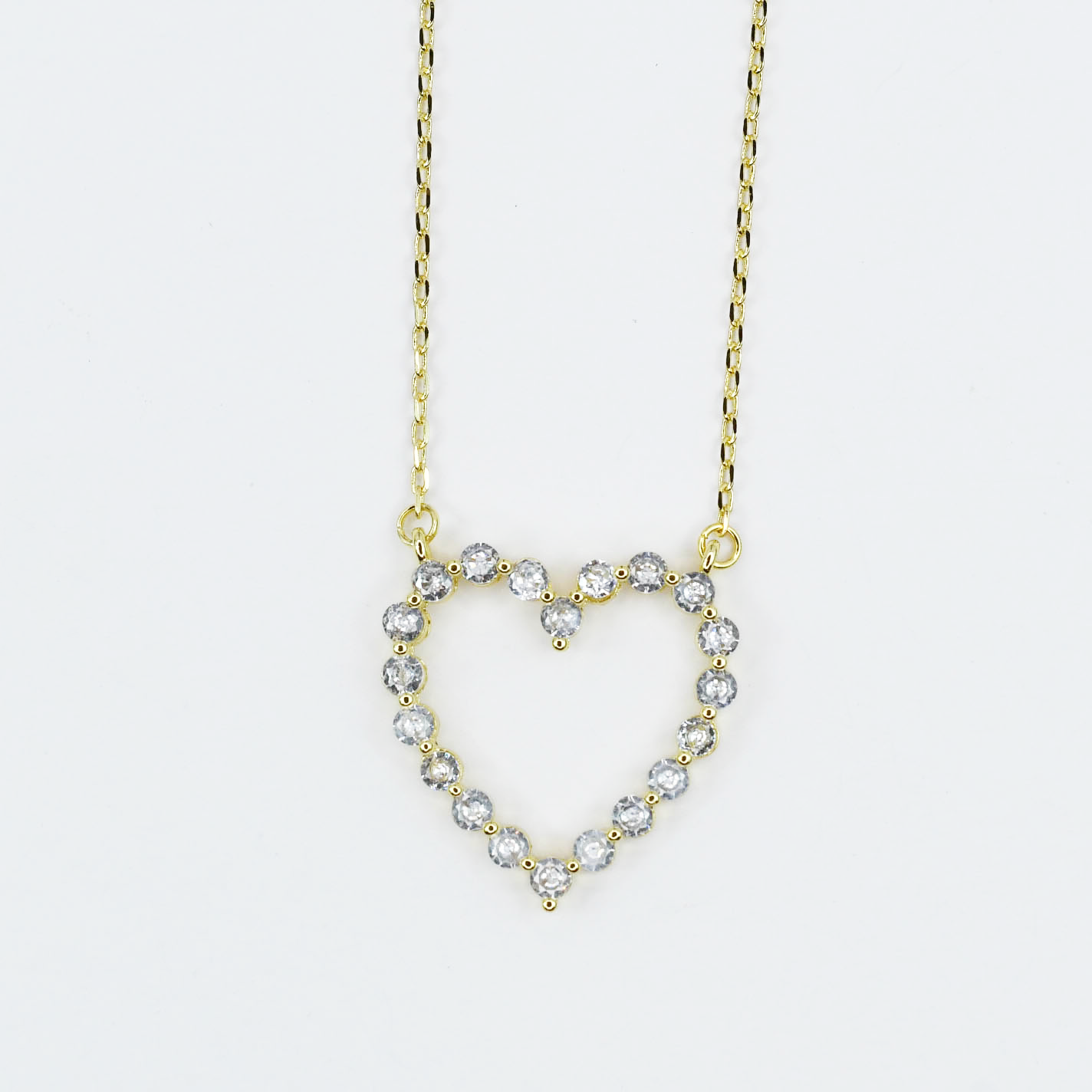 Sparkle Heart Necklace: Gold